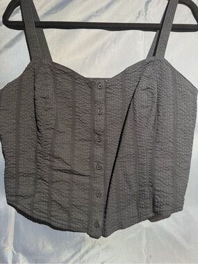 Levi's Black Textured Button-Front Cami